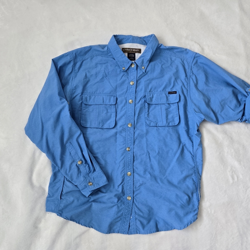 Exofficio Women's Blue Button-Down Shirt